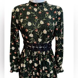 Whimsigoth Floral Cut Out long sleeve Maxi Dress